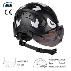 4-in-1 construction safety helmet kit with visors, earmuffs and headlamp – image 5