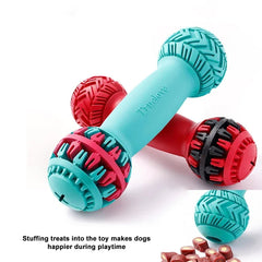 Dumbbell Treat Dispenser Play Toy by Snagg A Chew Toy