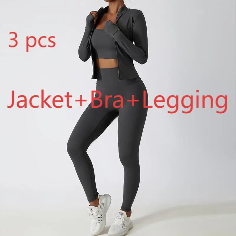 Women's 2/3-Piece Soft Breathable Yoga Set | High Waist Fitness Gym Suit Tracksuit Workout Clothes