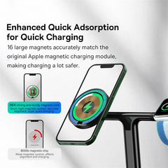 3 in 1 20W Magnetic Wireless Charger Stand For iPhone, Airpods & Apple Watch by Snagg A Charging Station