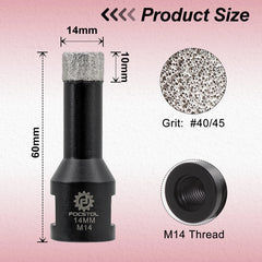 M14 Thread Diamond Core Drill Bit 6–125mm | Tile Hole Saw for Ceramic Marble Granite CE Certified