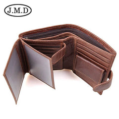 2025 RFID Vintage Leather Short Wallet - SnaggIt