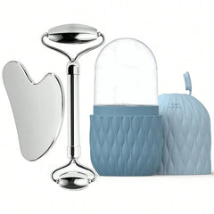 Ice Face Roller & Stainless Steel Gua Sha Tool Set