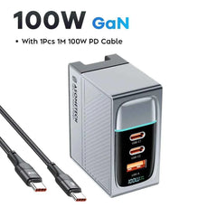 100W GaN Portable Multi-Port Charger | QC4.0 67W PD PPS Display Fast Charger Laptop Tablet iPhone