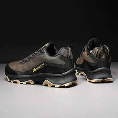 Outdoor Trail Shoes – Breathable Leather Walking & Hiking Shoes, Black, Khaki or Green