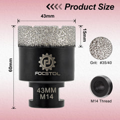M14 Thread Diamond Core Drill Bit 6–125mm | Tile Hole Saw for Ceramic Marble Granite CE Certified