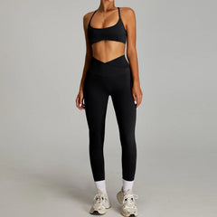 Women's 2-Piece Short Sleeve Yoga Suit | Quick-Dry Gym Tracksuit Running Workout Sports Set