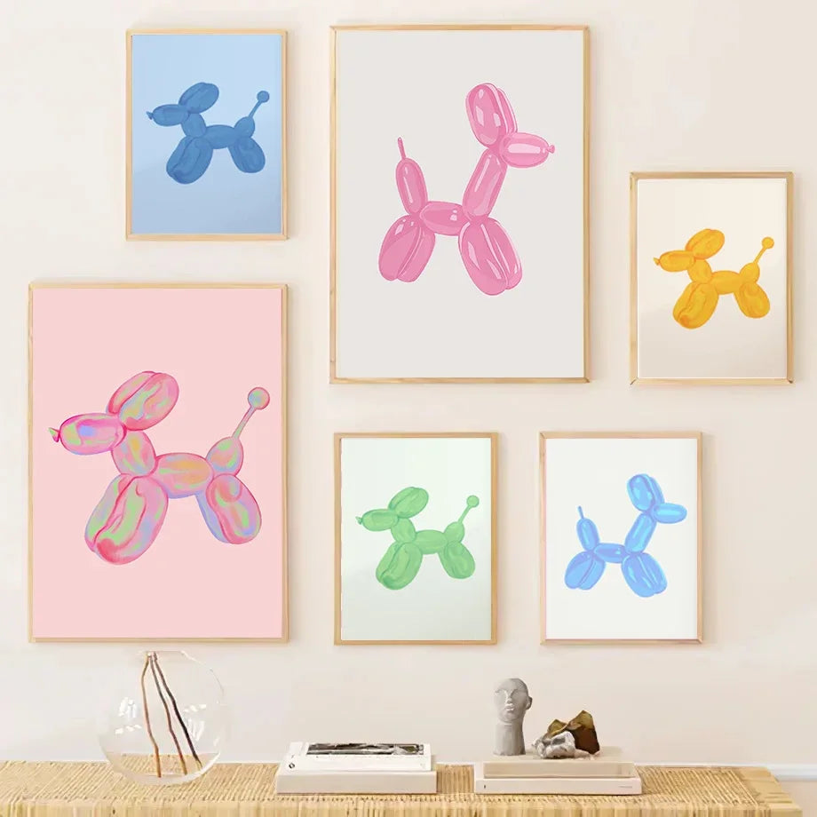 Modern Preppy Balloon Dog Canvas Print by Snagg A Print