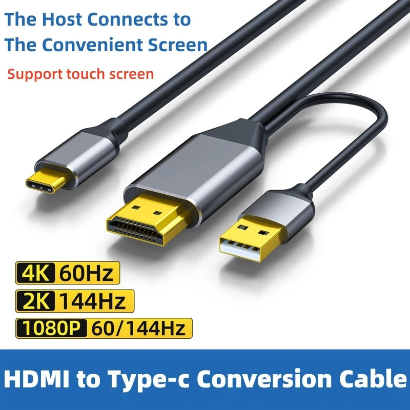 HDMI Male to USB-C Female Adapter 4K@60Hz – Laptop HDMI Output to USB-C 3.1 Monitor