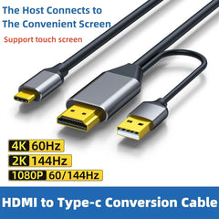 HDMI Male to USB-C Female Adapter 4K@60Hz – Laptop HDMI Output to USB-C 3.1 Monitor