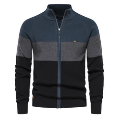 Men’s Patchwork Cotton Cardigan | Premium Full-Zip Autumn/Winter Sweater