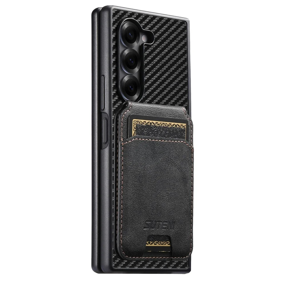 Magnetic Folding Carbon Fiber Pattern Samsung Galaxy Z Fold 7 6 5 Cases by Snagg A Phone Case