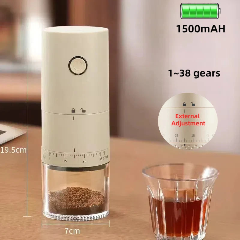 Portable USB Rechargeable Conical Burr Coffee Bean Grinder by Snagg A Grinder