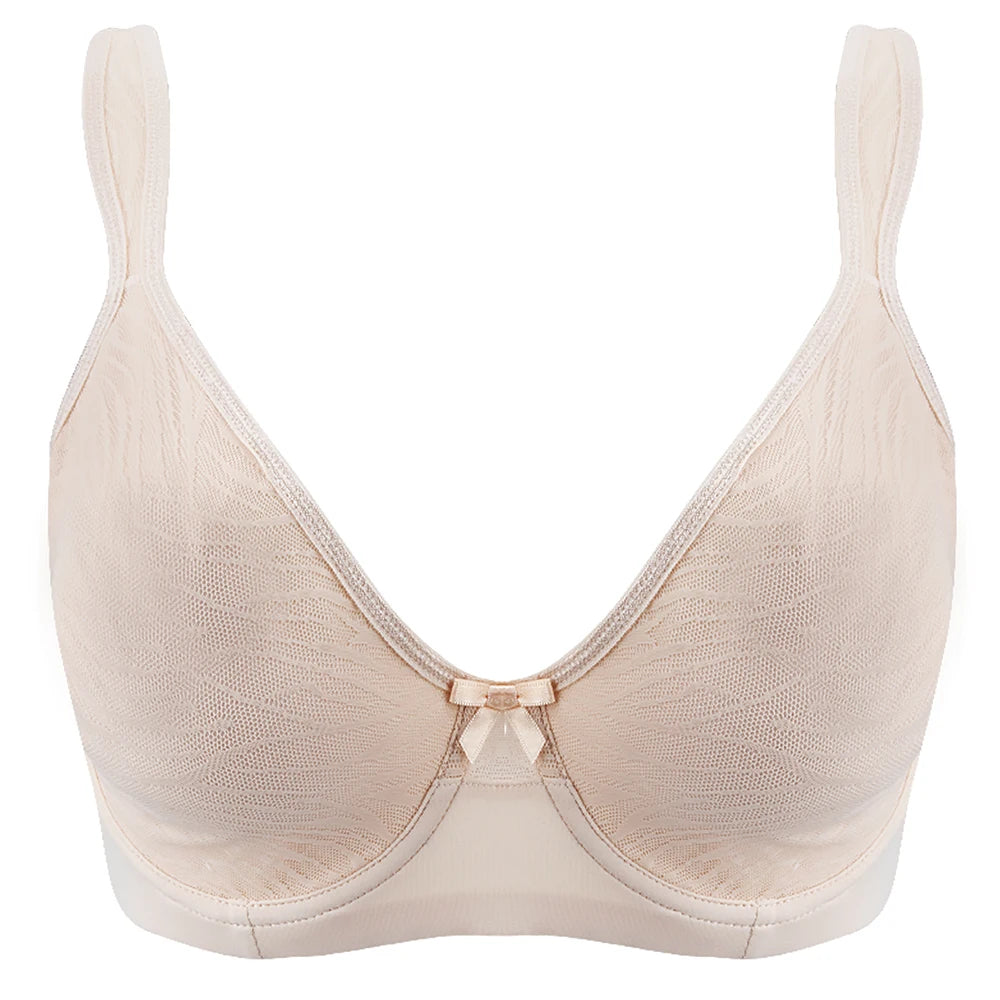 Plus Size Floral Lace Minimizer Bra | Underwire Full Coverage Unpadded High Support