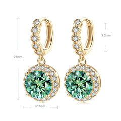 1CT Teal Moissanite Drop Earrings - SnaggIt