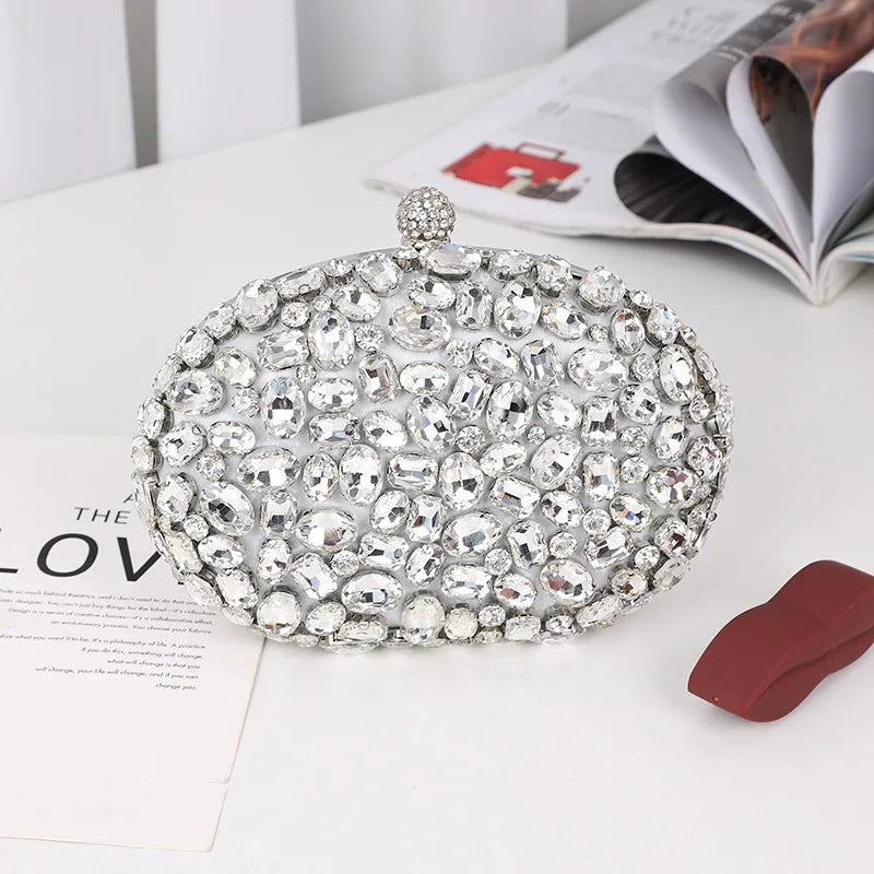 Luxury Crystal Diamond Evening Clutch by Snagg It Purses