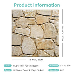 3D Faux Stone Tile Stickers - SnaggIt