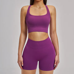 Women's 2-Piece Seamless Yoga Tracksuit | Gym Fitness Set Leggings & Sports Bra Breathable Activewear