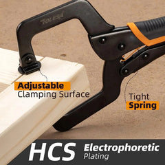 6" Metal Face Clamps 3PCS – Locking C Clamps with Swivel Pads for Woodworking & Pocket Hole Joinery