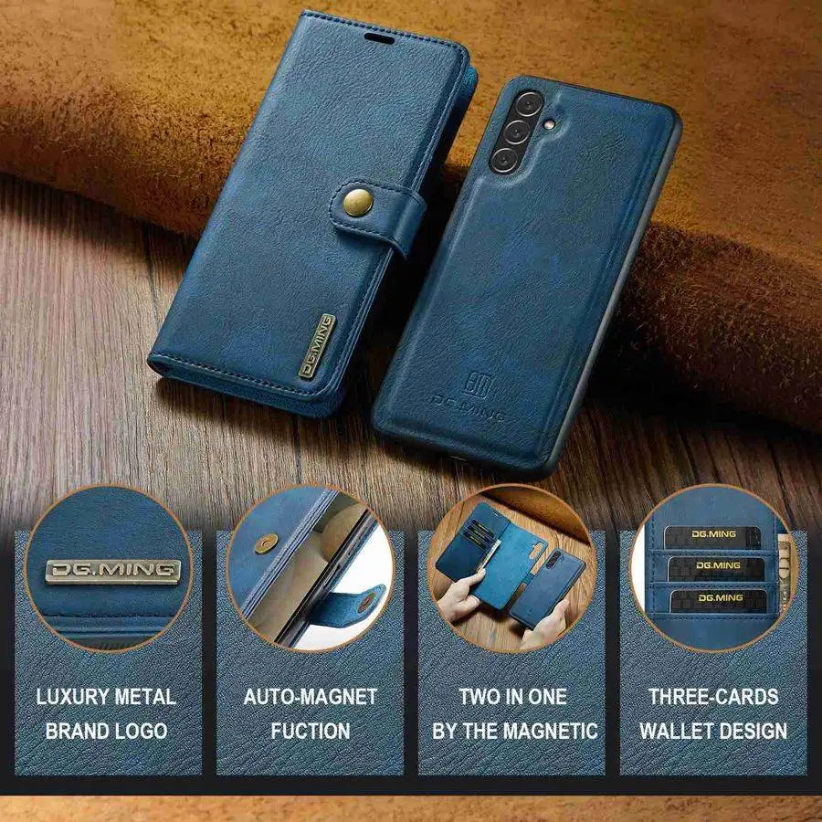 Detachable Magnetic Leather Wallet Case for Samsung Galaxy A Series by Snagg A Wallet Case