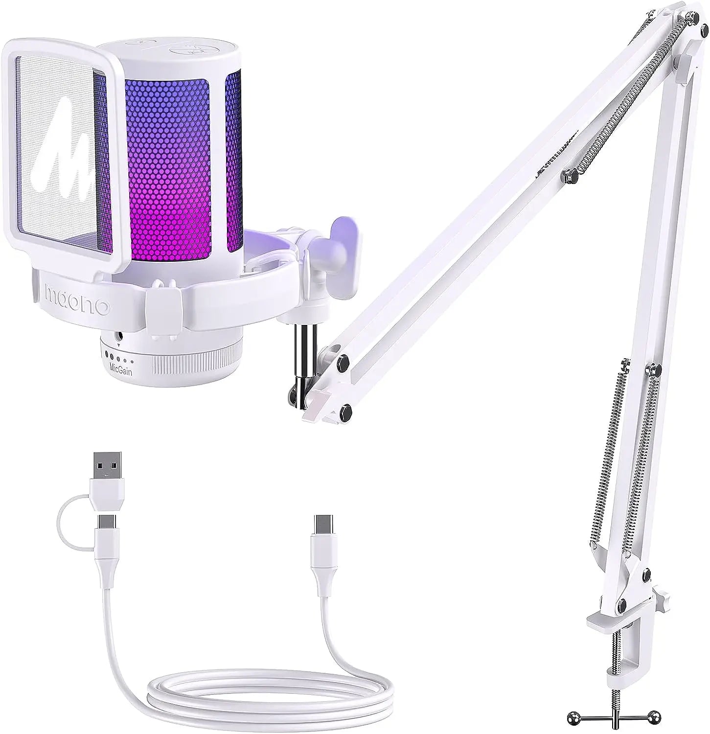 USB Gaming Microphone – RGB Condenser Mic with Noise Cancelling by Snagg A Microphone