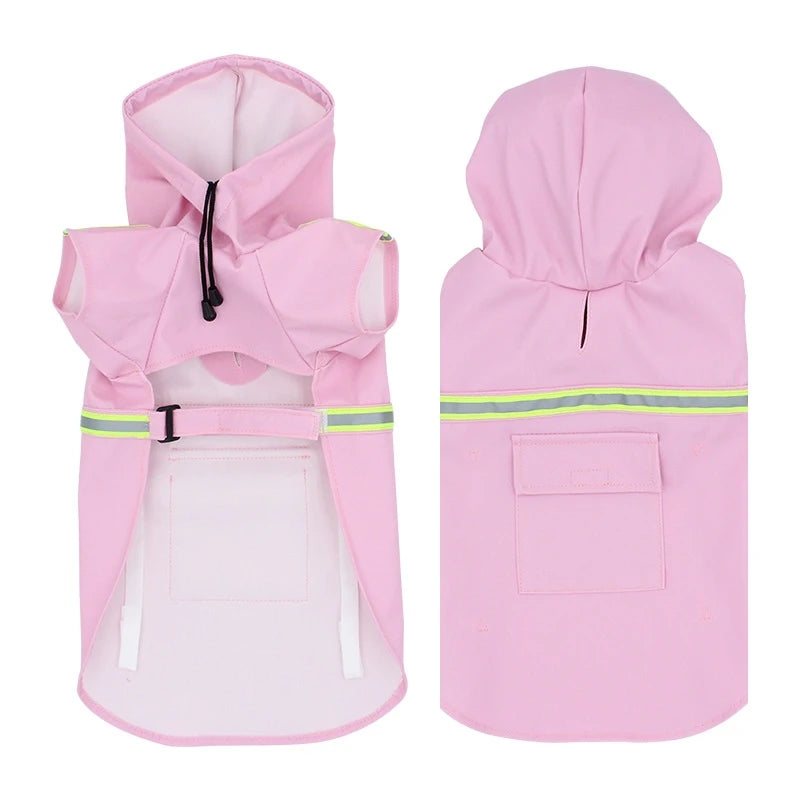 Waterproof Hooded Dog Raincoat with Reflective Strap by Snagg A Raincoat