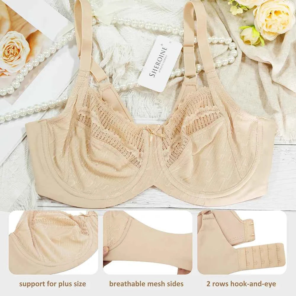 Plus Size Minimizer Bra | Underwire Full Coverage Non-Padded Ultra-Thin High Support