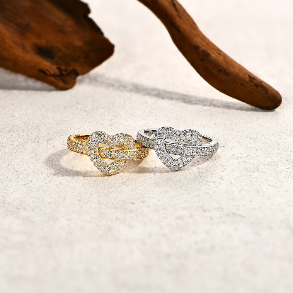 Heart-Shaped Full Moissanite Ring by Snagg A Ring