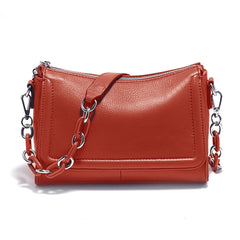 Soft Leather Acrylic Chain Handbag – Luxury Small Top-Handle Underarm & Crossbody Shoulder Bag for Women