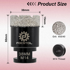 M14 Thread Diamond Core Drill Bit 6–125mm | Tile Hole Saw for Ceramic Marble Granite CE Certified