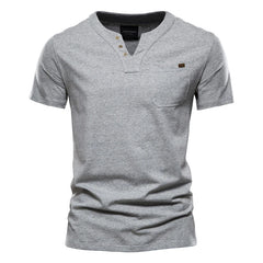 Cotton-Lycra V-Neck Tee | High-Elasticity Summer Essential