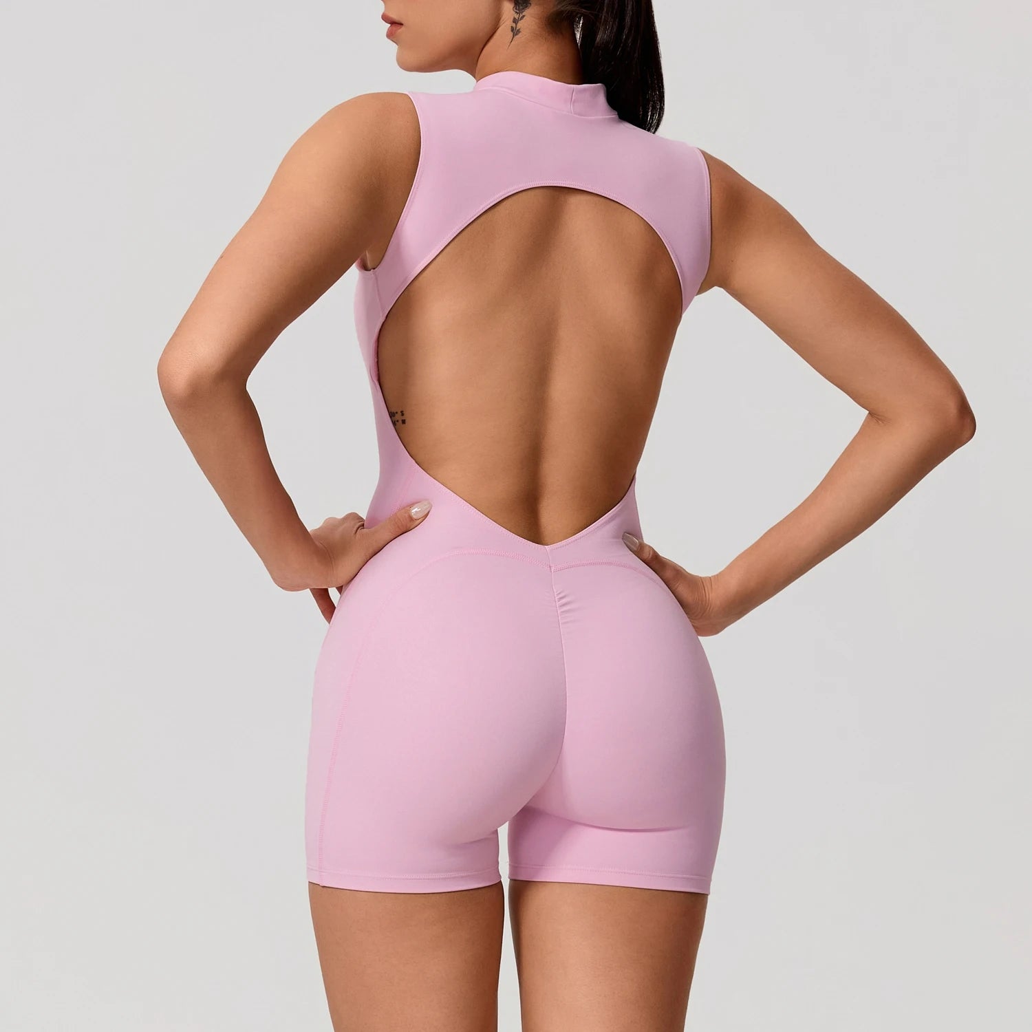Women's Sleeveless Push-Up Butt-Lifting Yoga Bodysuit | High Stretch Gym Running Fitness Jumpsuit