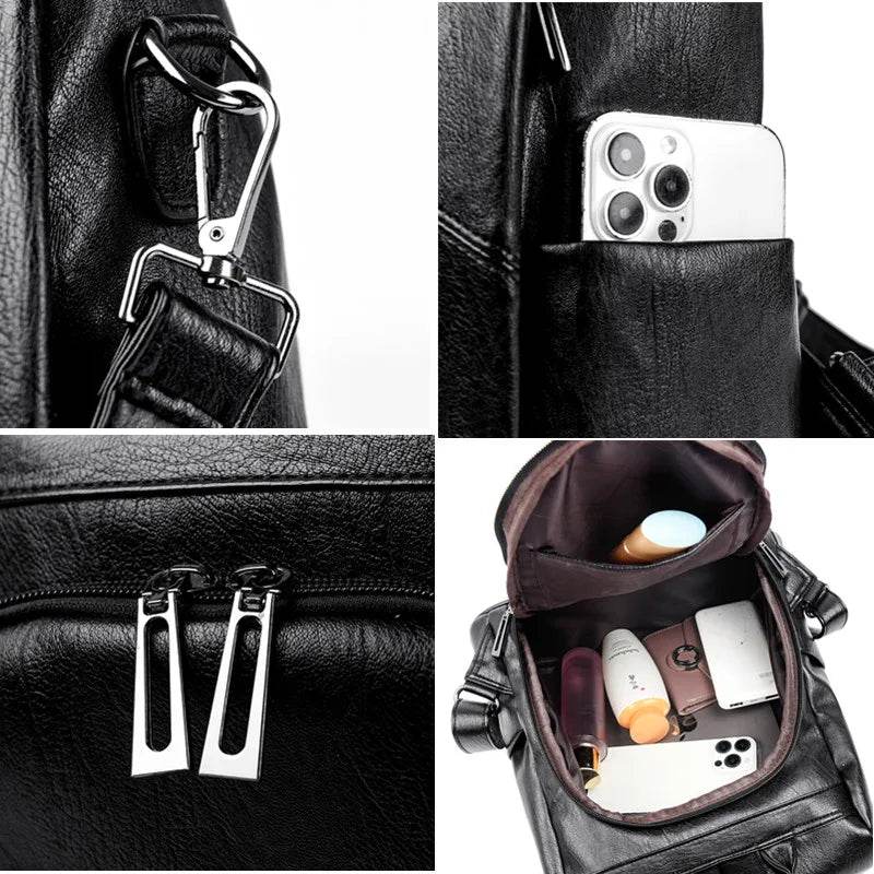 Anti-Theft Vintage Leather Backpack - SnaggIt