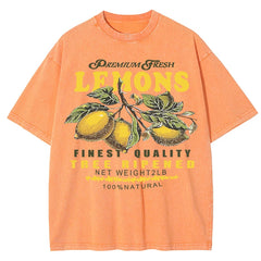 Premium Fresh Lemons Fruit Print Womans Streetwear T-Shirt