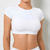 Women's Backless Sports Crop Top | Breathable Workout Yoga Gym Fitness Sportswear Summer