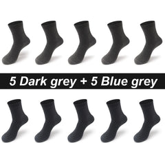 10 Pair Bamboo Business Socks, Soft, Breathable Black Crew (Sizes 39–48)