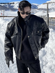 Oversized Waterproof & Windproof Faux Leather Jacket by Snagg A Jacket