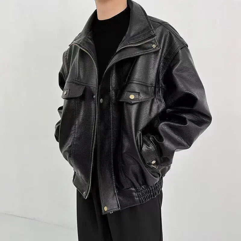 Vintage PU Bomber Motorcycle Jacket by Snagg A Jacket