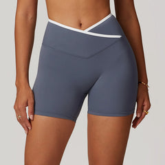 Women's V-Waist High Waist Yoga Shorts | Breathable Running Cycling Gym Fitness Workout