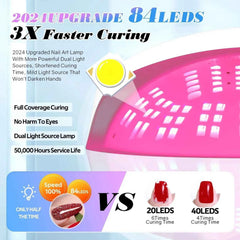 380W High Performance Professional UV/LED Nail Station – 84 LED Smart Curing System
