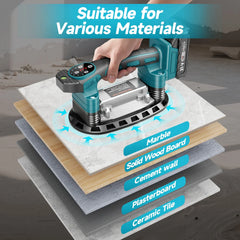 9 Speed Tile Laying Machine - 400KG Heavy Duty Vibration Leveling Tool Compatible With Makita 18V Battery