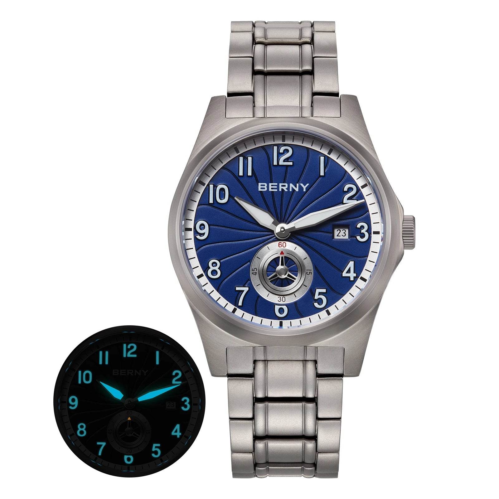 BERNY Titanium Automatic Watch – Fluororubber Strap | Seagull ST1731 | 10ATM Waterproof - SnaggIt