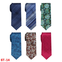 6 Pieces Classic Men’s Tie Set - Woven Jacquard Neckties for Business & Formal Events