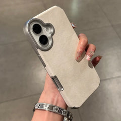 Luxury Jeans Fabric Soft Plating Shockproof Case – for iPhone 16 Series - Phone Cases & Covers