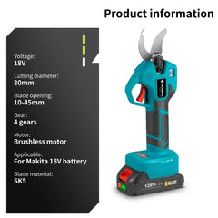 30mm 4-Gear Brushless Cordless Electric Pruning Shears - SnaggIt