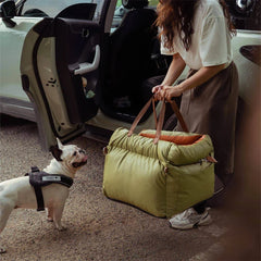 Luxury Faux Leather Pet Car Seat & Travel Bed by Snagg A Pet Seat