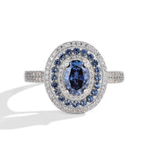 1ct Blue Oval Moissanite Ring - SnaggIt