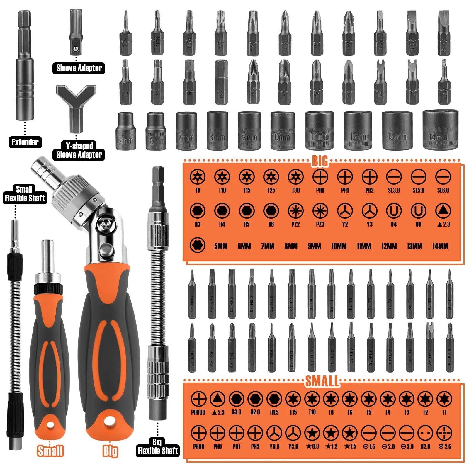 68-in-1 Magnetic Ratchet Screwdriver Set - SnaggIt