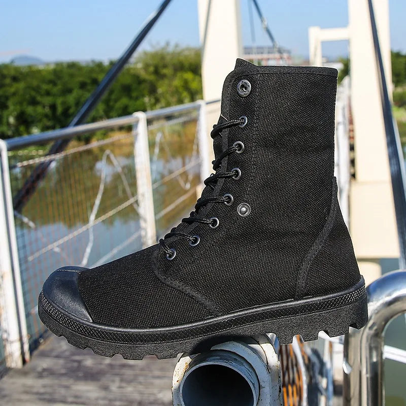 Men’s Fashion Canvas High-Top Sneakers by Snagg A Shoes