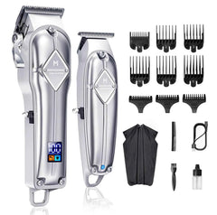 Professional 2 Piece Cordless Grooming Suite – All in One Master Clipper & Precision T Blade Trimmer Kit